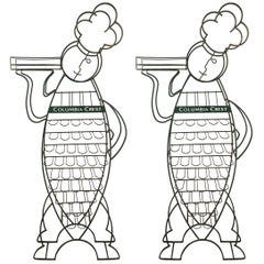 Ein Paar Columbia Wappenständer in Baker Form