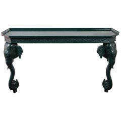 Gampel-Stoll Green Painted Elephant Console Table