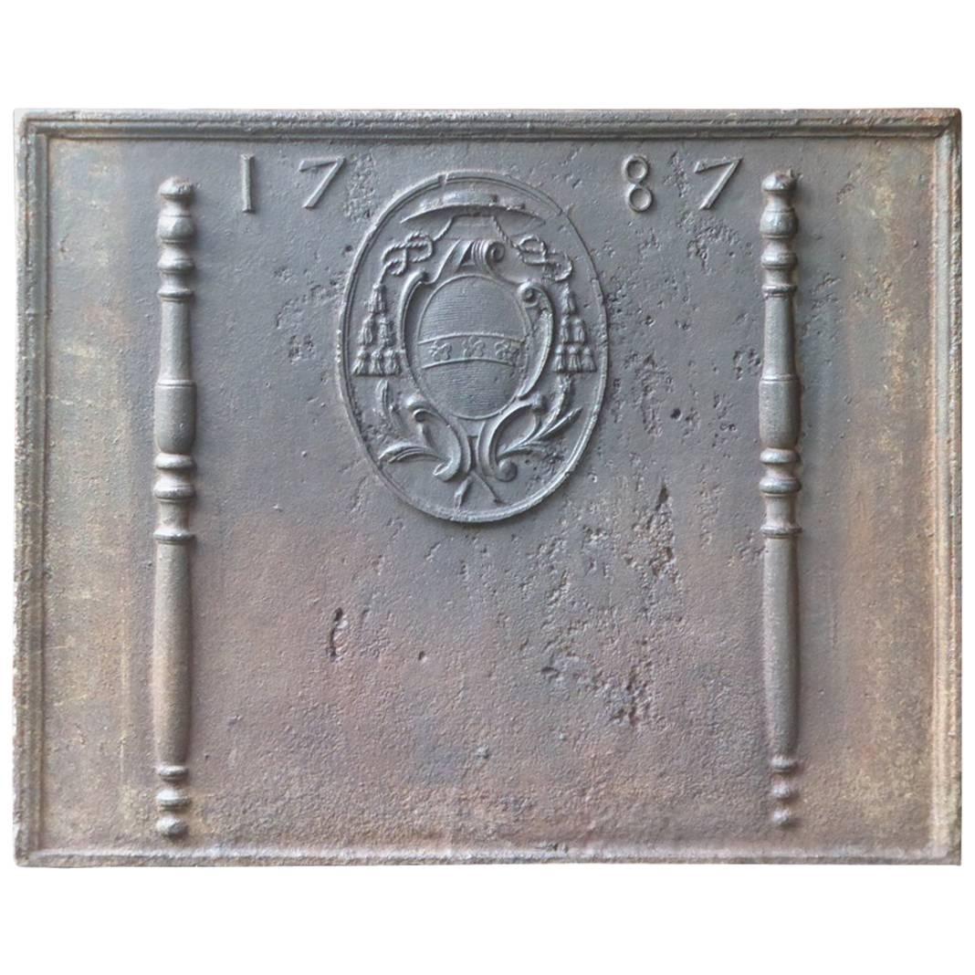 18th Century French 'Coat of Arms' Fireback / Backsplash For Sale