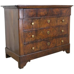 Antique Louis Philippe Burl Walnut Commode