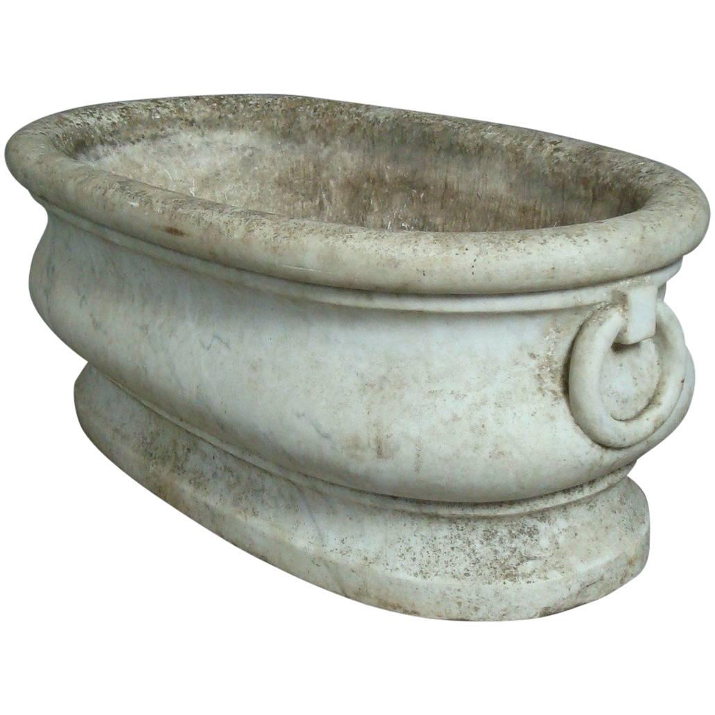 19th Century Carrera Marble Cistern For Sale