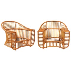 Unique Restored Pair of Tiara Lounge or Club Chairs by Henry Olko, circa 1979