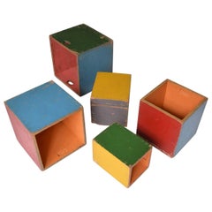 Antique Bauhaus Children's Play Boxes Attributed to Alma Siedhoff-Buscher, circa 1925