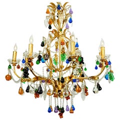 Antique Venetian Crystal Fruits Design Chandelier