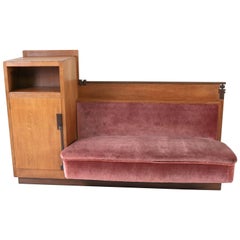 Oak Art Deco Haagse School Sofa with Bookcase by Anton Lucas, 1920s