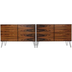 Set of Two Danish Upcycled Palisander Sideboards by Omann Jun