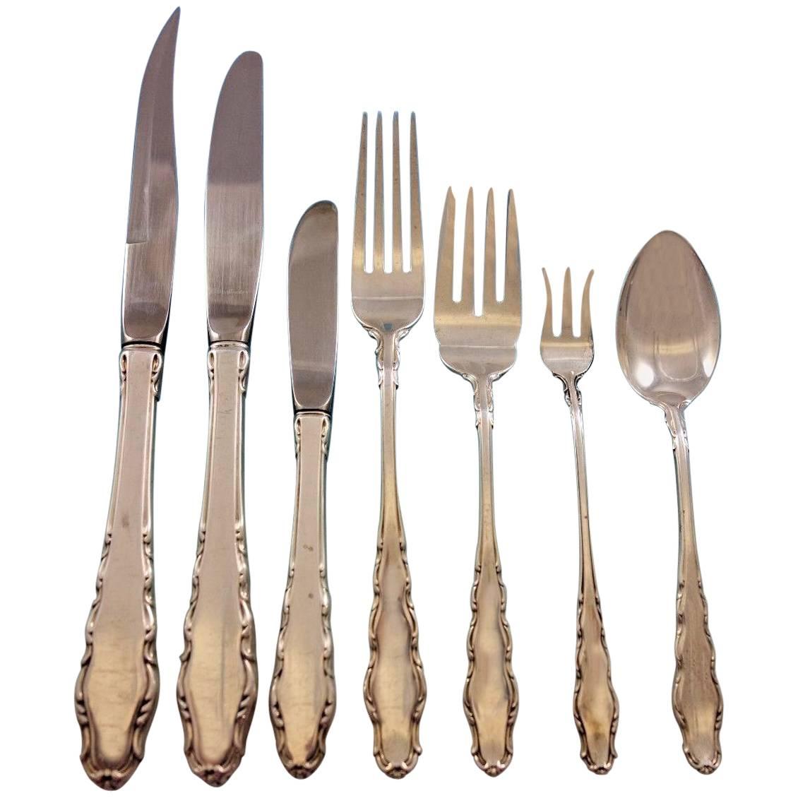 English Provincial Reed & Barton Sterling Silver Flatware Set 8 Service 67 Pcs For Sale