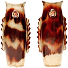 Art Deco Ceramic Fish Vases or Sculptures