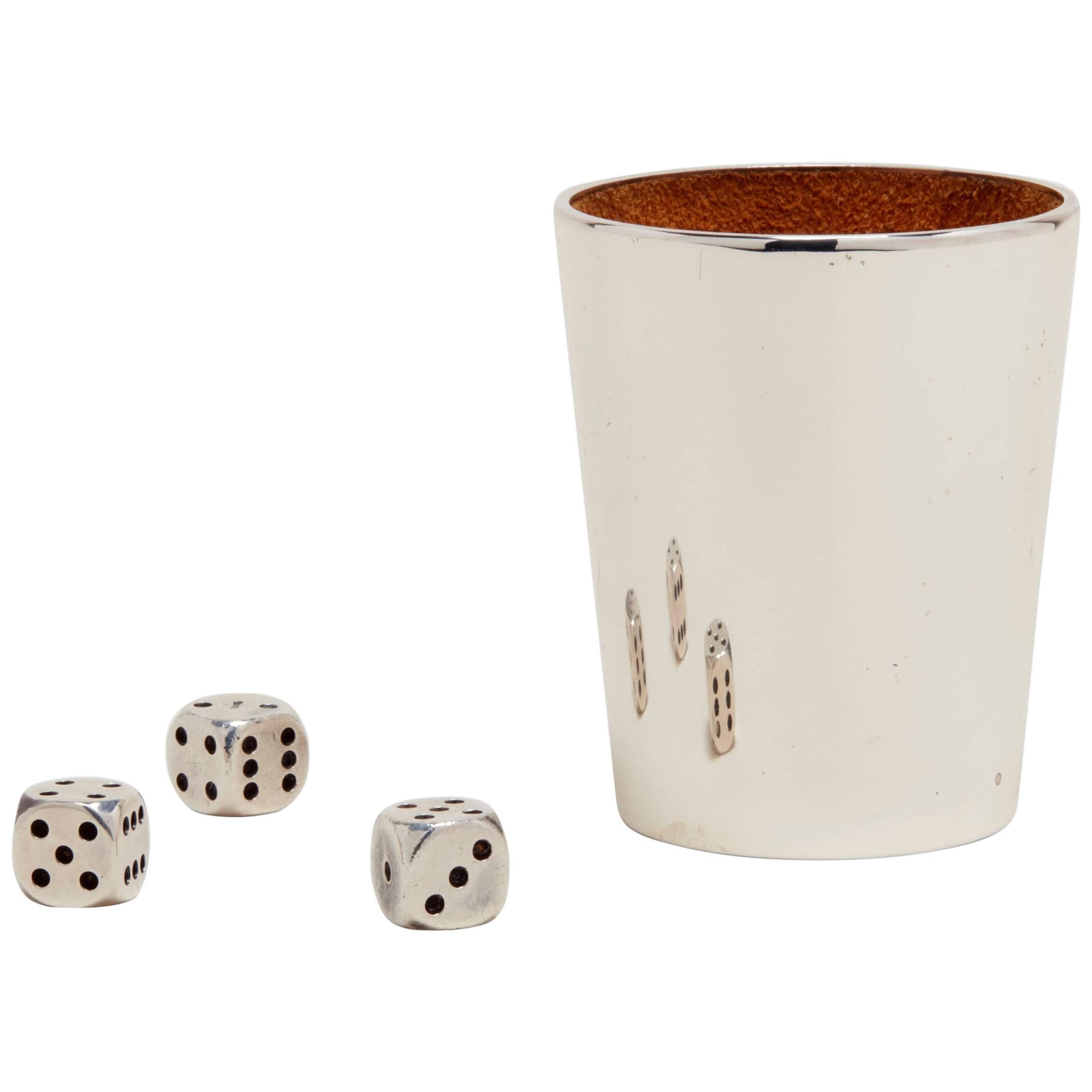 Sterling Silver Dice and Cup