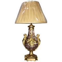 Large Fine Quality Late 19th Century French Marble and Ormolu Table Lamp