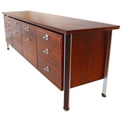 Finn Juhl Diplomat Cabinet with Floating Bookmatched Brazilian Rosewood Top