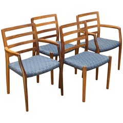 Danish Moller Rosewood Model 85 Armchairs 4 Mid-Century Niels O Møller JL 1970s