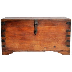 Wooden Storage Box with Metal Trim
