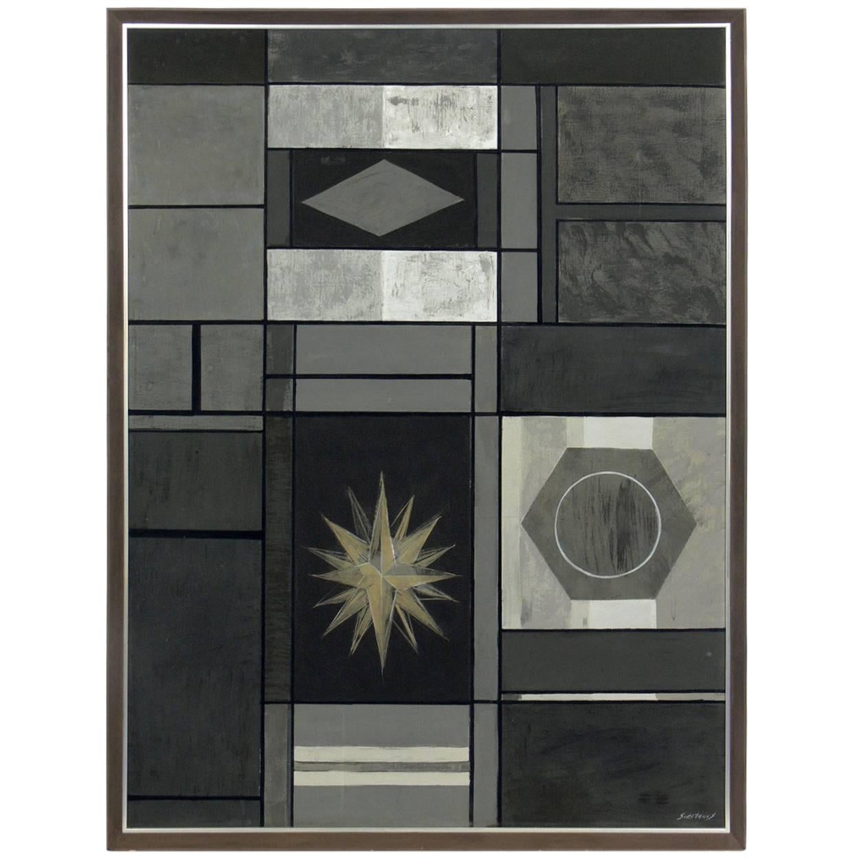 Geometric Mid-Century Modern Painting 