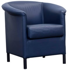 Wittmann Aura Designer Armchair Leather Blue Modern