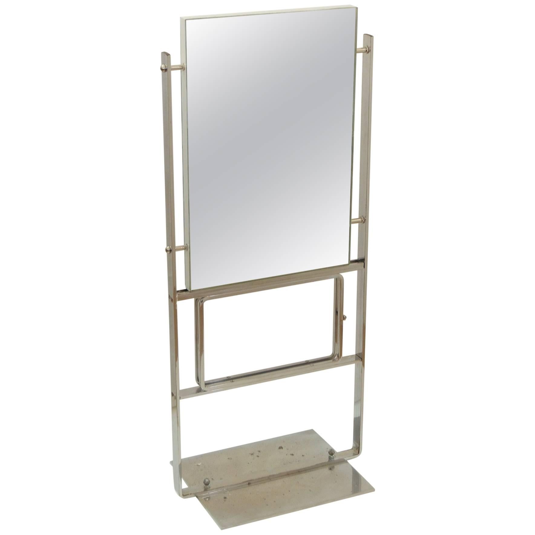 Unusual and Large Double-Sided Deco Display Mirror For Sale