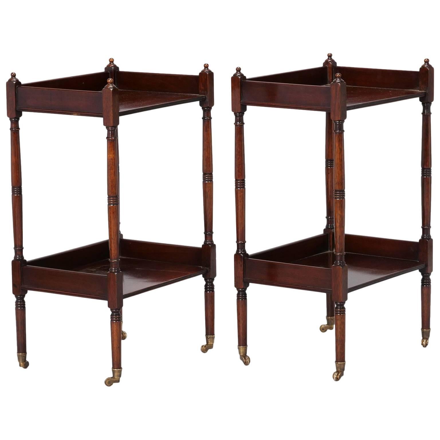 Pair Two Tier Side Tables 44 For Sale on 1stDibs