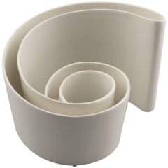 Italian White Ceramic Conical Shape Vase