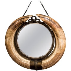 Art Nouveau Mirror with a Horns Frame