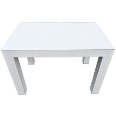 White Mid-Century Parsons Table
