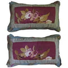 Antique Pair of 19th Century Needlepoint Pillows
