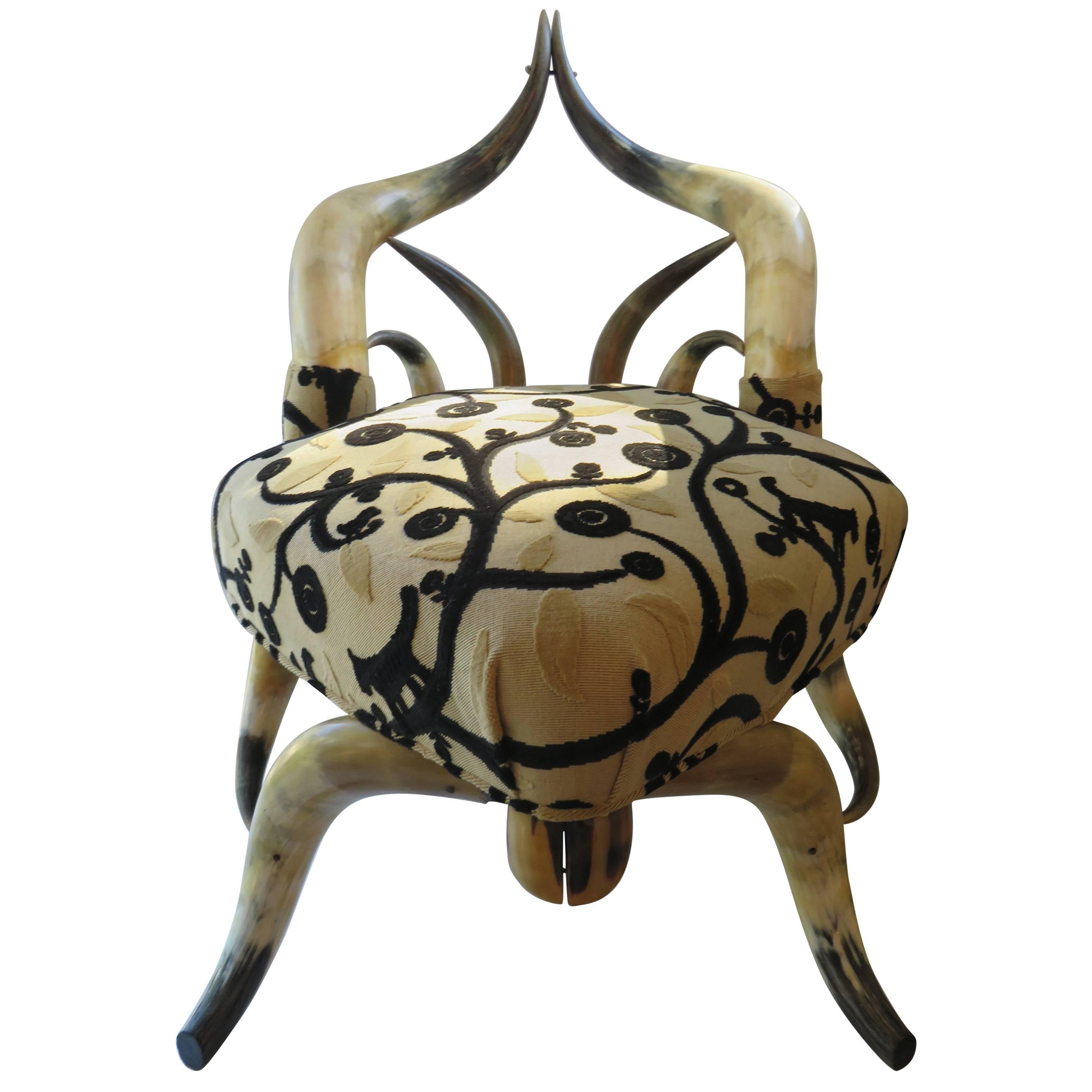 Rare Steer Horn Beetle Form Chair, 1910-1915 For Sale