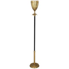1940s Black and Gold Floor Lamp