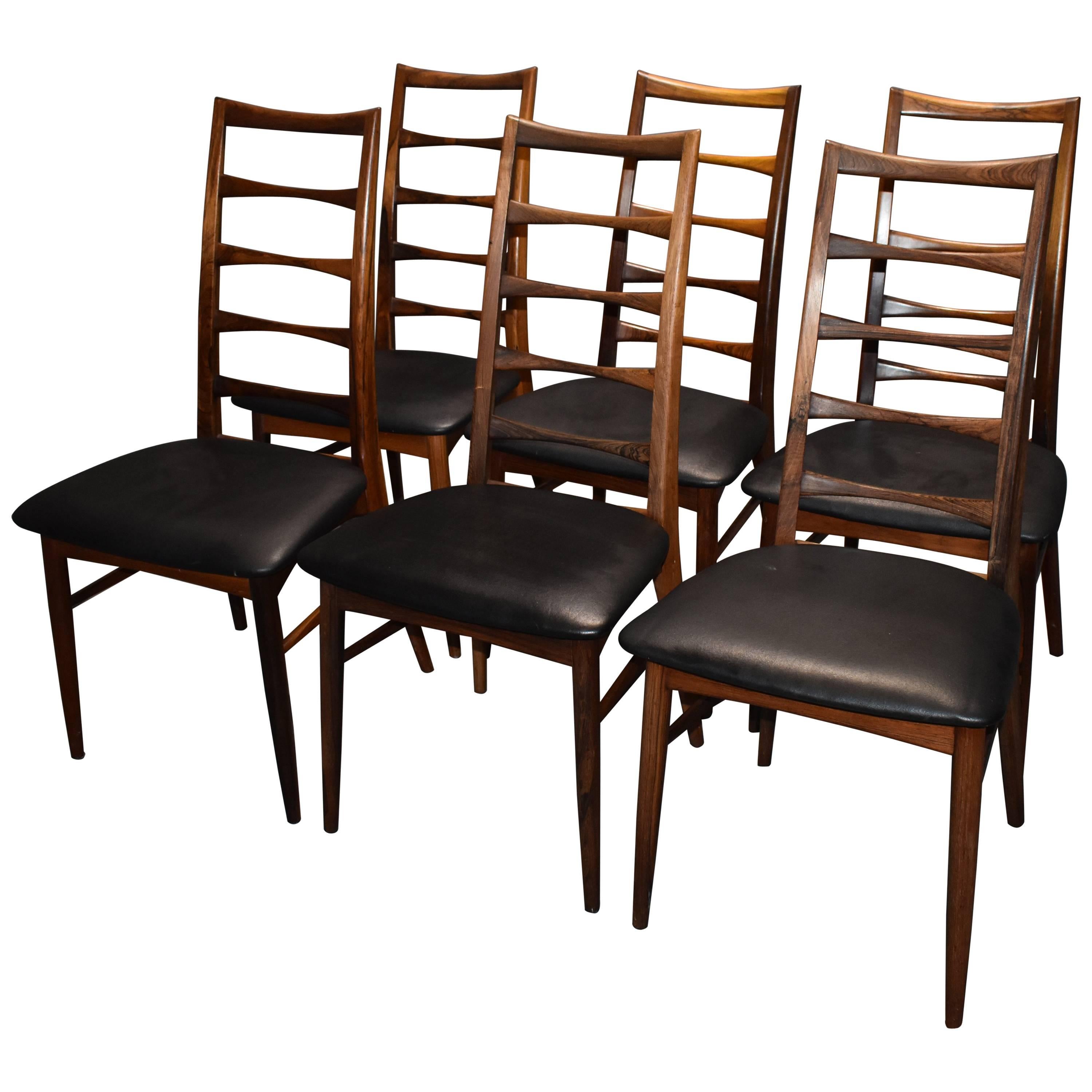 Niels Kofod Larsen Rosewood Dining Chairs, 1960s For Sale