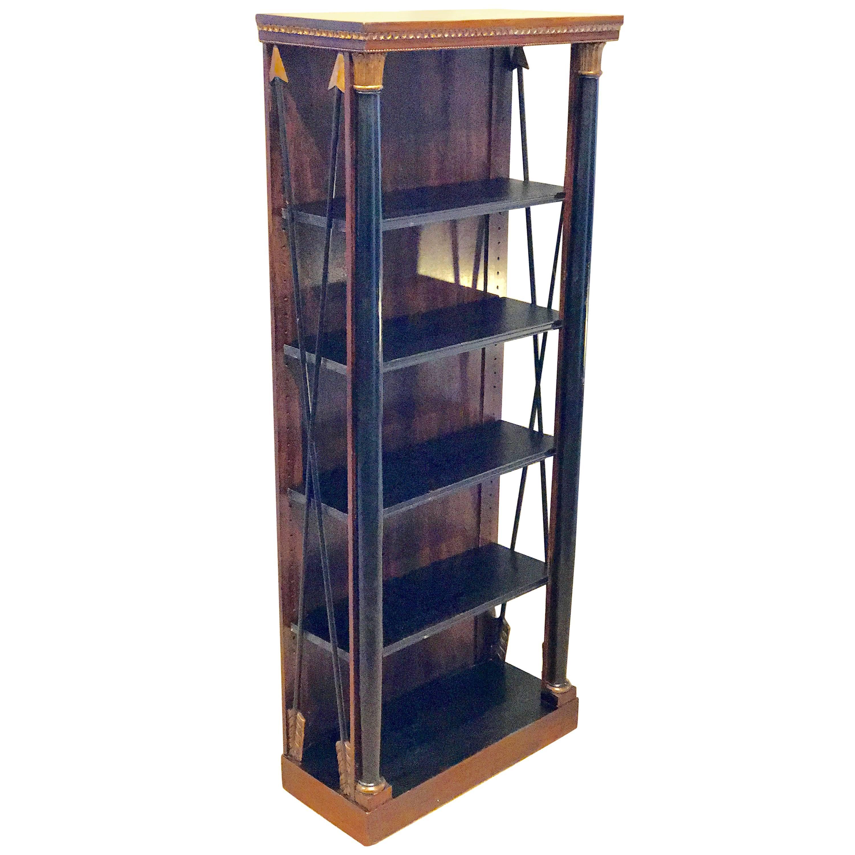 Regency Style Carved Mahogany and Giltwood Bookcase