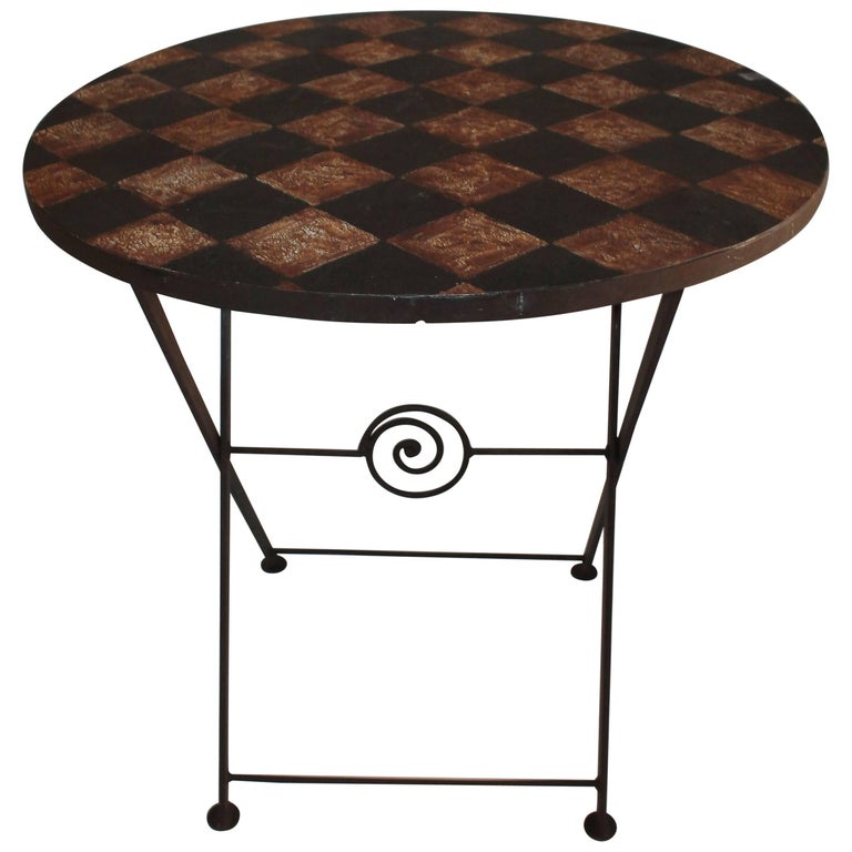 20th Century Painted Metal Patio / Garden Table at 1stDibs