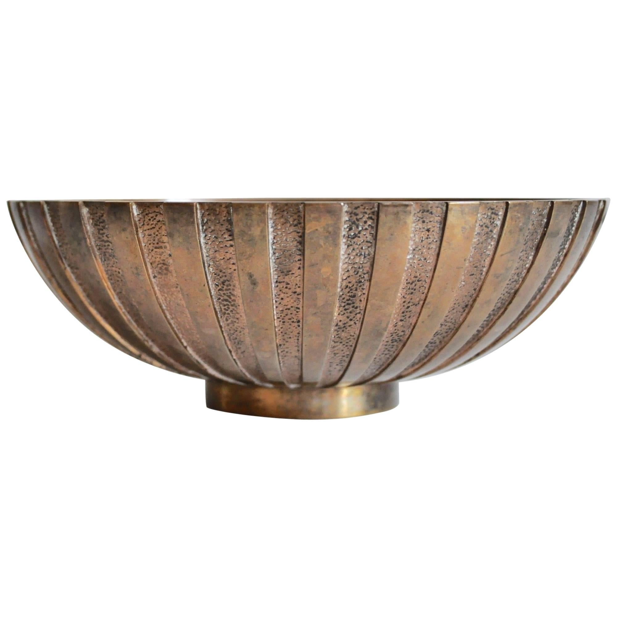 Large Bronze Bowl by Tinos Denmark, Art Deco, 1940s