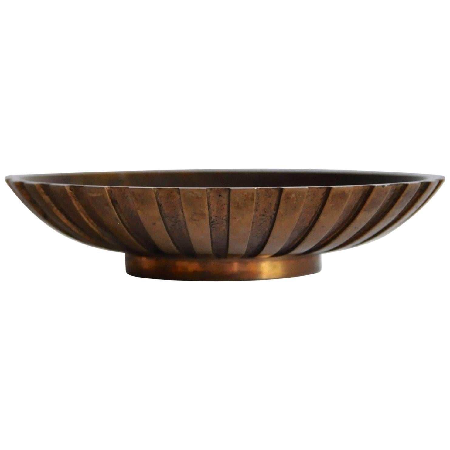 Bronze Bowl by Tinos, Denmark, 1940s Art Deco