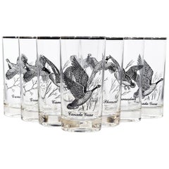 Wild Bird Glass Bar Tumblers, 1960s