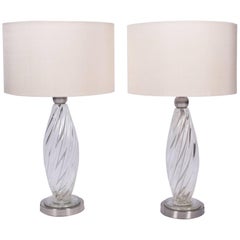 Pair of Italian Murano Table Lamps