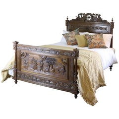 Oak Breton Bedstead with Carved Panels, WK81