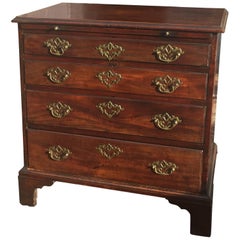 Antique Georgian Chippendale Original Mahogany Small Bachelor Chest Drawers