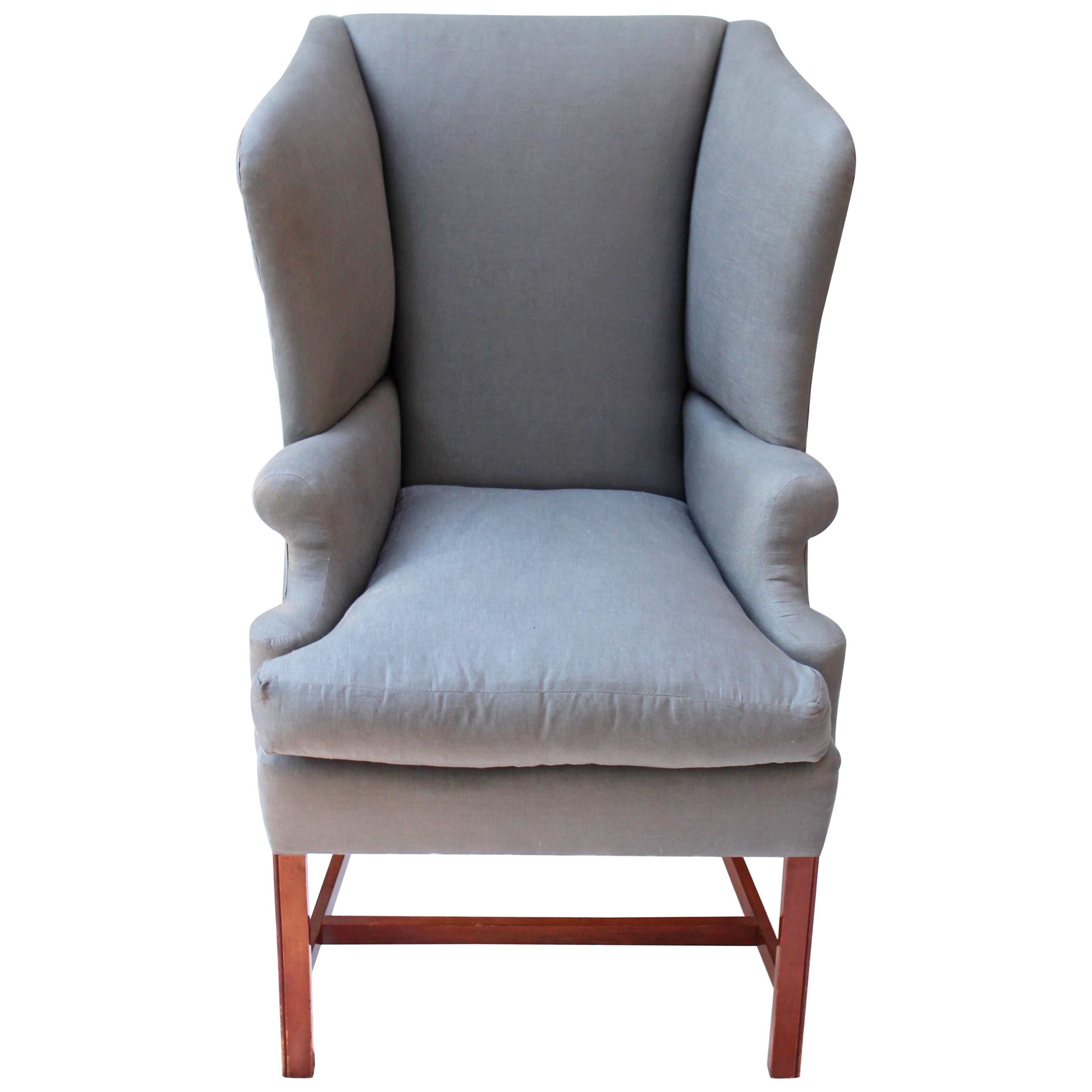 Curved Wingback Chair at 1stDibs