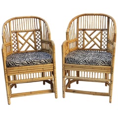 Pair of Brighton Bamboo Tub-Back Chairs