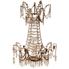 Fine Quality Six-Arm Glass Chandelier, circa 1800