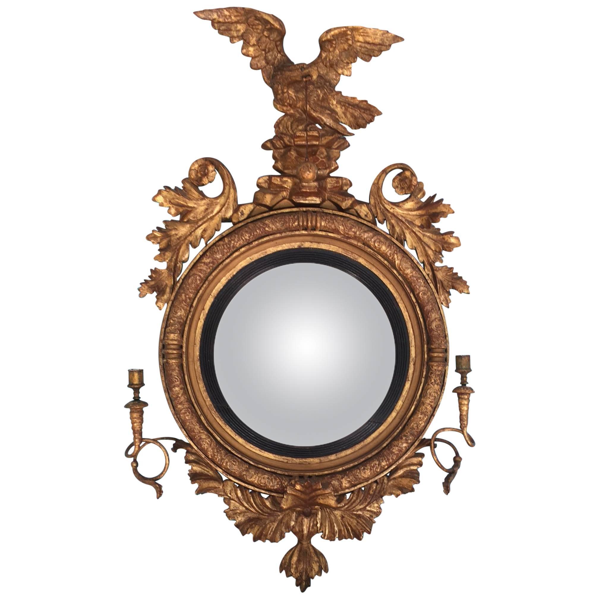 19th Century Regency Giltwood Girandole Mirror For Sale