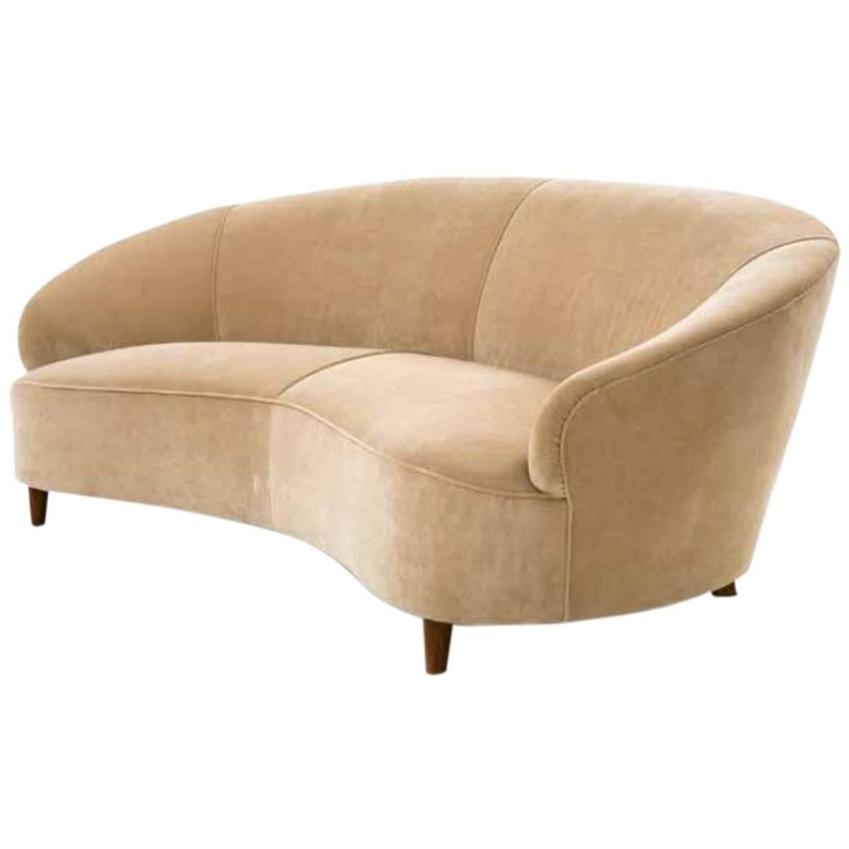 Curved Sofa from the 1950s, Italy