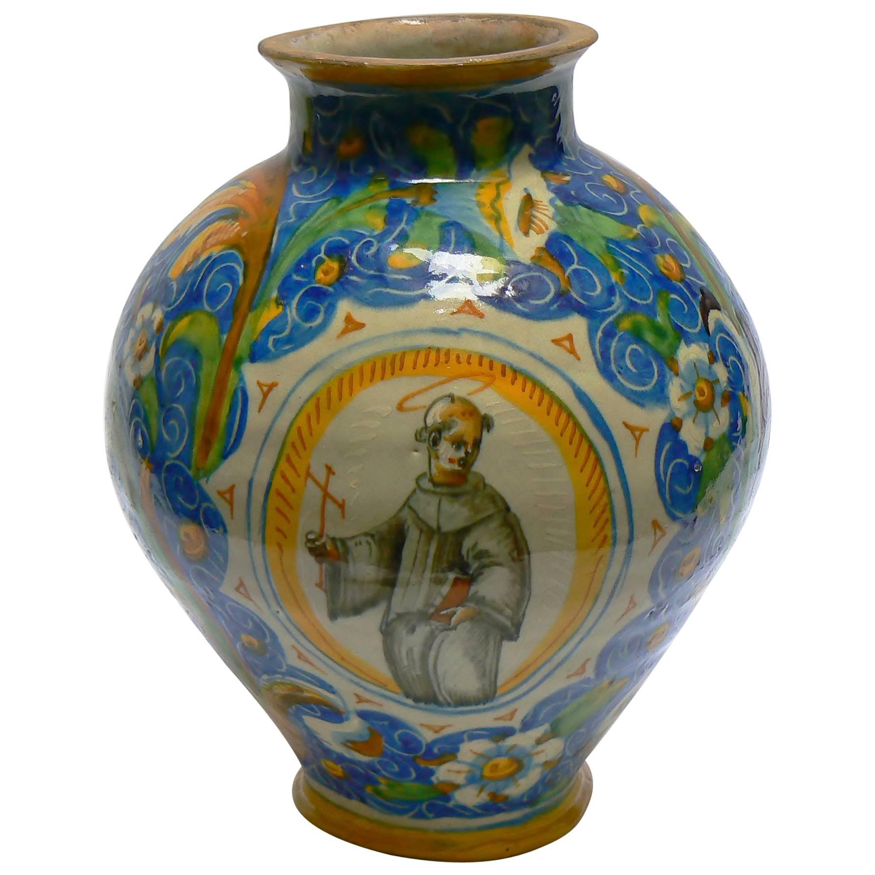 Ovoid Vase in Majolica, circa 1560, Venice, Italy For Sale