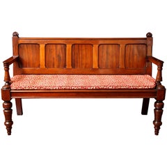 Fine William IV Period Solid Mahogany Five-Panelled Back Settee