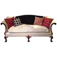 American Chippendale Style Carved Walnut Settee