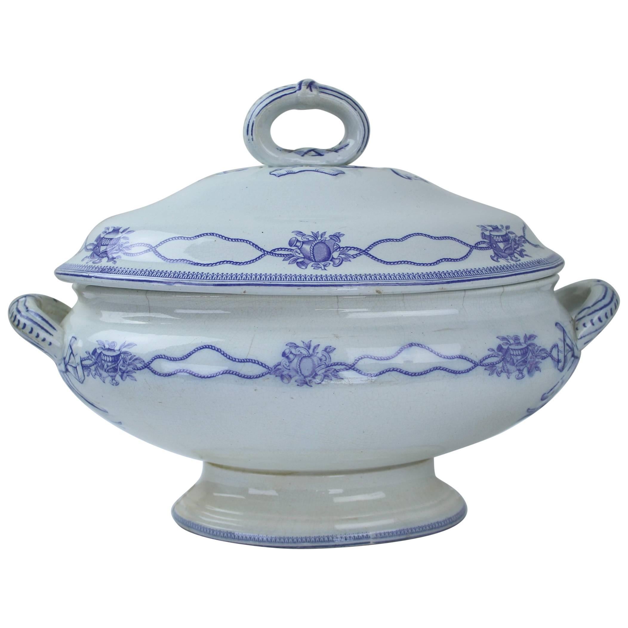 Early Victorian Blue and White Soup Tureen