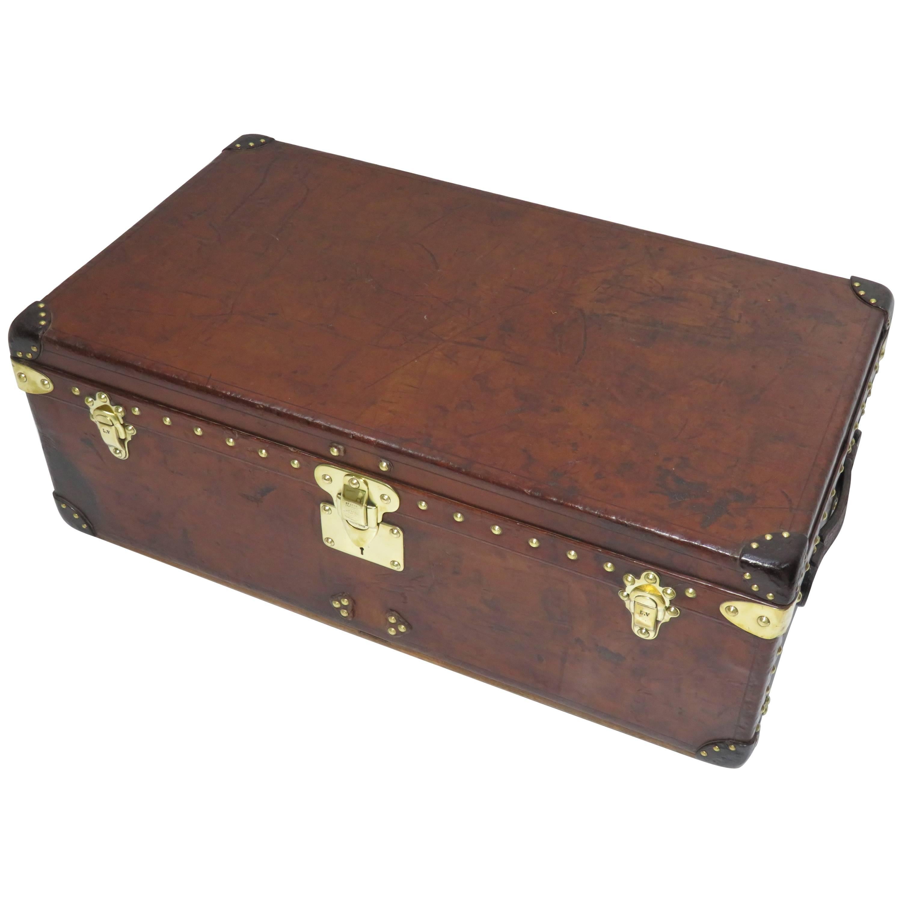 Early 20th Century Louis Vuitton Cowhide Leather Cabin Trunk