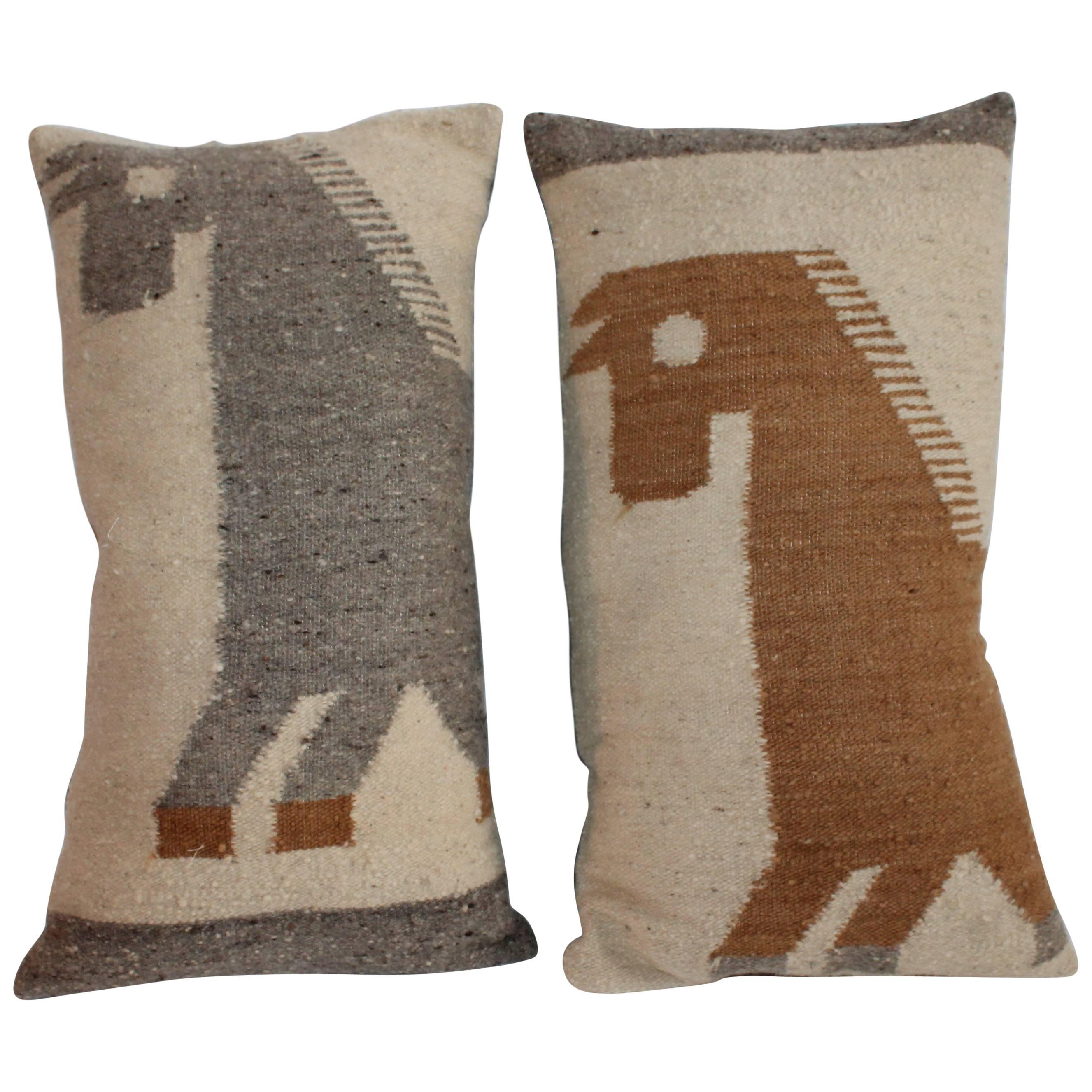 Folky Horses Weaving Pillows, Pair
