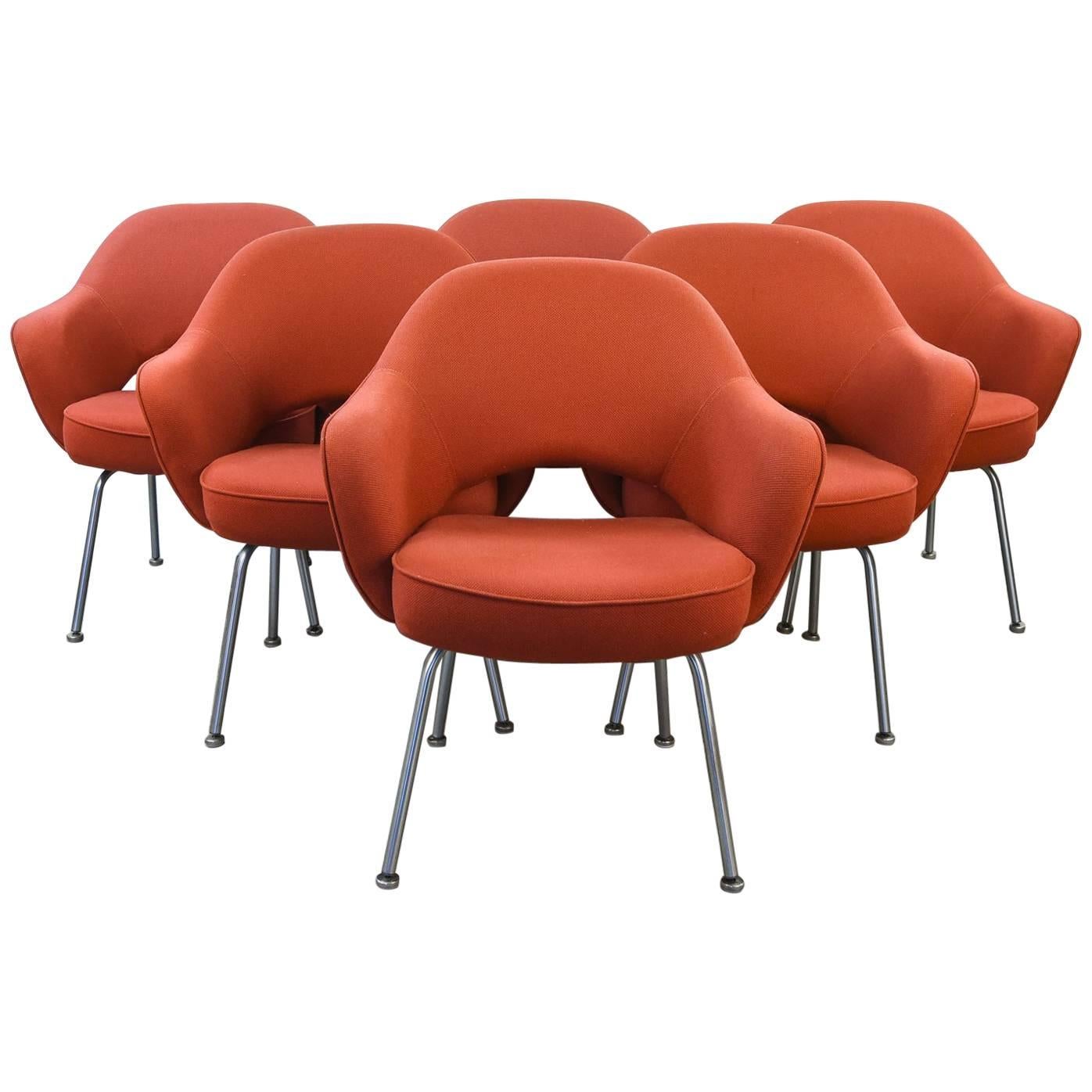 Set of Six Eero Saarinen for Knoll Executive Chairs