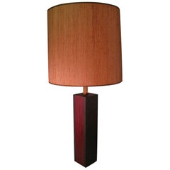 Mid-Century Modern Walnut And Slate Table Lamp Laurel Lamp Co.