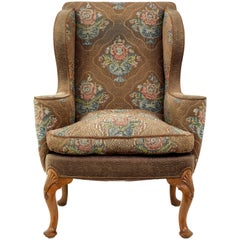 Early 20th Century Walnut Wing Back Armchair